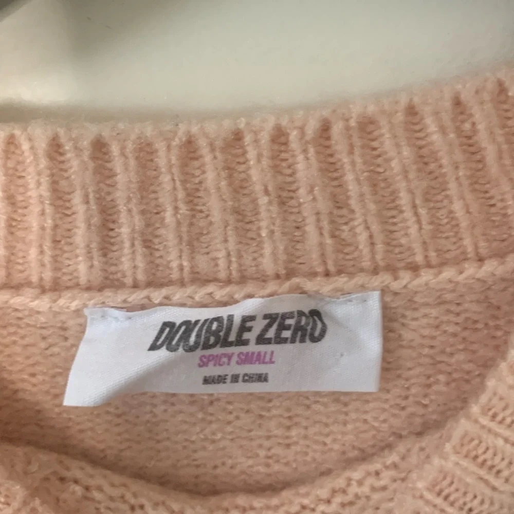 Women’s Double Zero Spicy Small Pink W/ Black Stripes Sweater - Picture 6 of 6